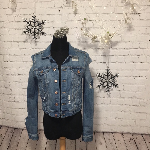 H&M Distressed Denim Jacket SM/M - Picture 4 of 9